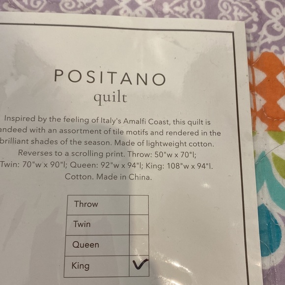 Soft Surroundings Bedding New Soft Surroundings Positano Quilt King